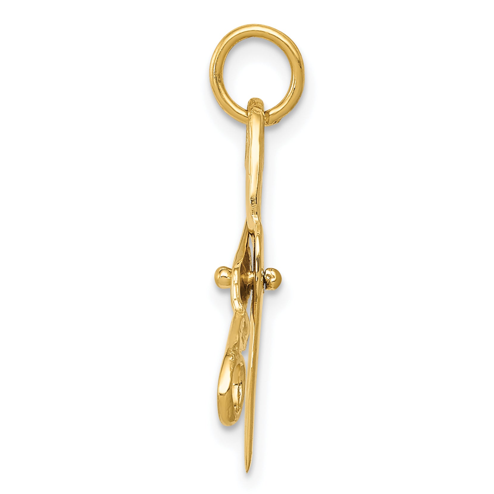 10K Yellow Gold Moveable Scissors Charm