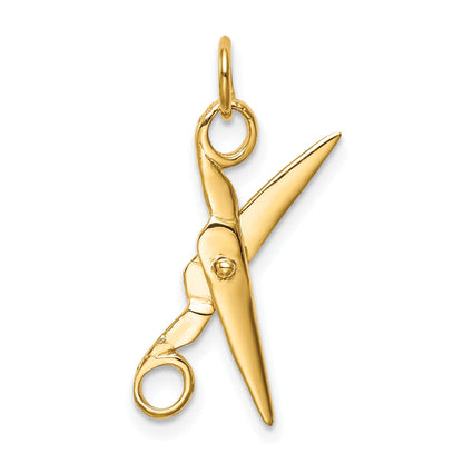 10K Yellow Gold Moveable Scissors Charm