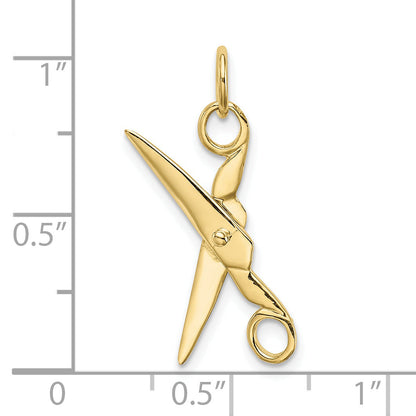 10K Yellow Gold Moveable Scissors Charm