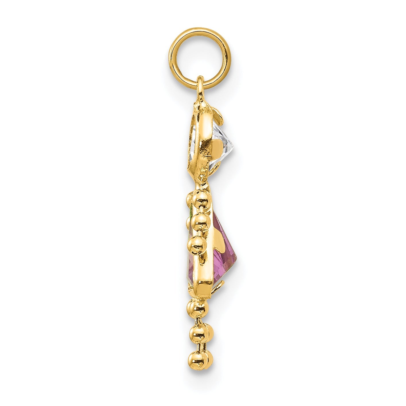10K Yellow Gold June Girl Birthstone Charm