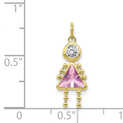 10K Yellow Gold June Girl Birthstone Charm