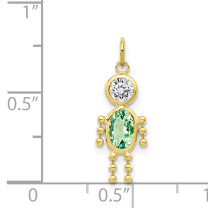 10K Yellow Gold August Boy Birthstone Charm
