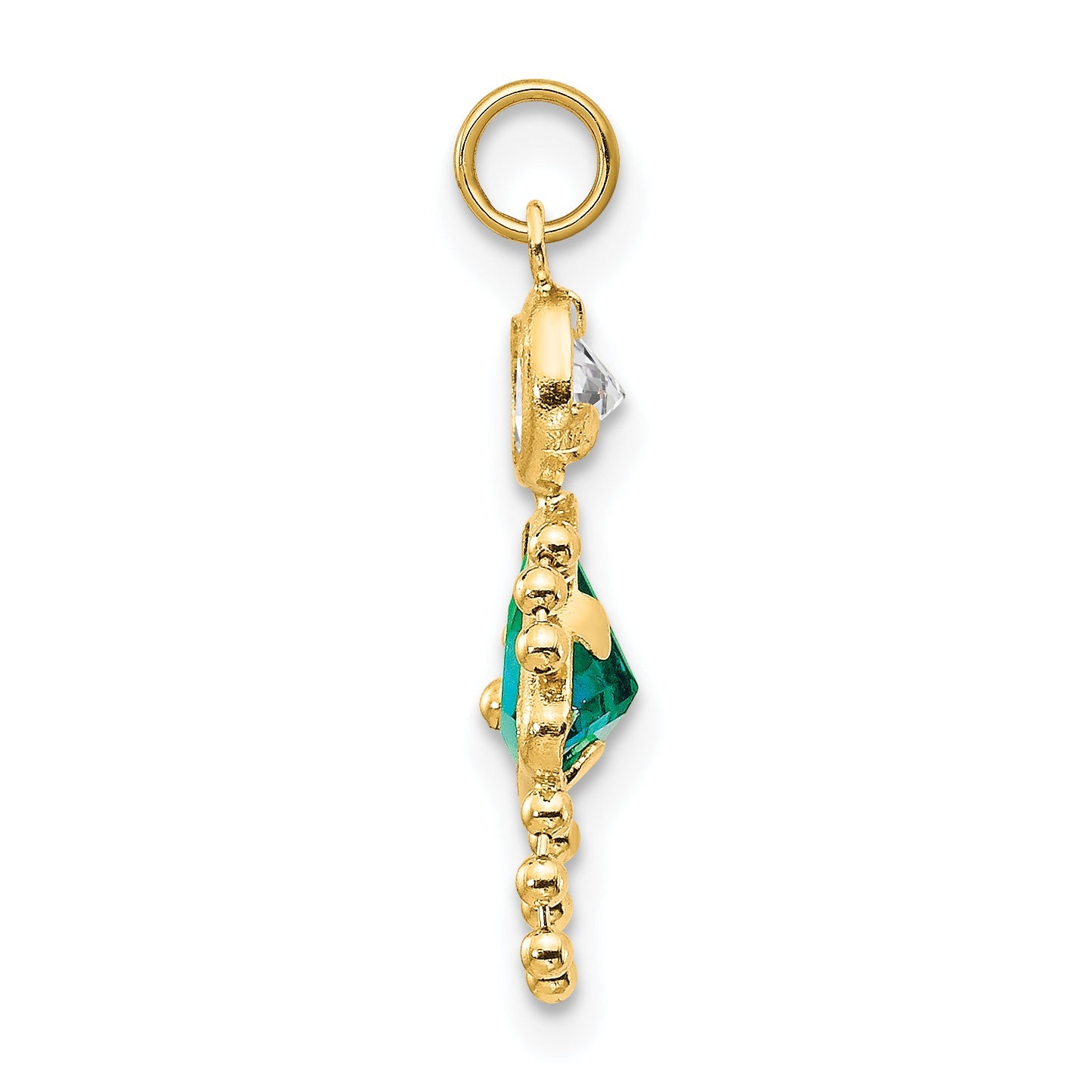 10K Yellow Gold December Girl Birthstone Charm