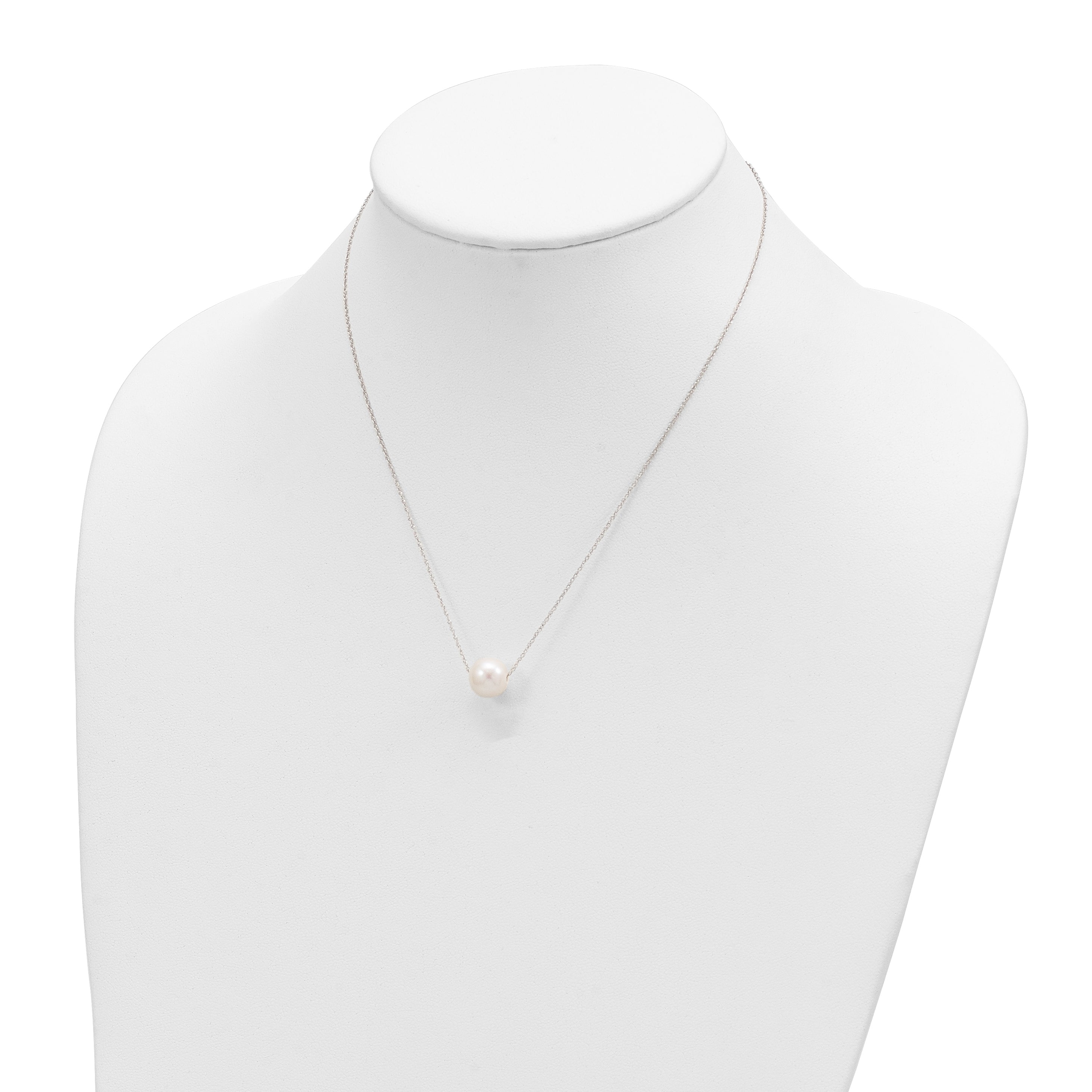 10K White Gold 10-11mm Round Freshwater Cultured Pearl 17 Inch Rope Necklace