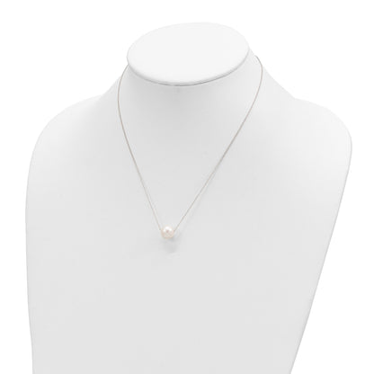 10K White Gold 10-11mm Round Freshwater Cultured Pearl 17 Inch Rope Necklace