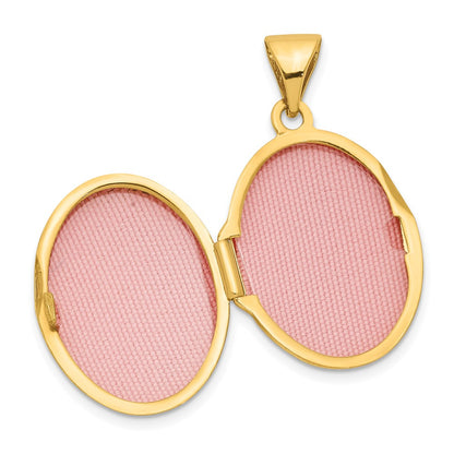 10K Yellow Gold Floral Oval Locket
