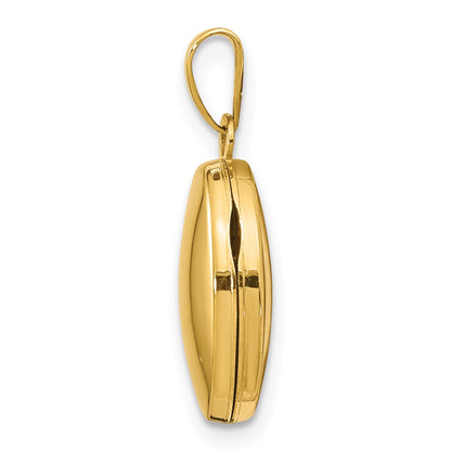 10K Yellow Gold Plain Polished Oval Locket