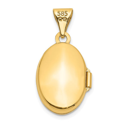 10K Yellow Gold Plain Polished Oval Locket