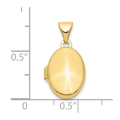 10K Yellow Gold Plain Polished Oval Locket