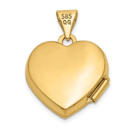 10K Yellow Gold Domed Floral Heart Locket