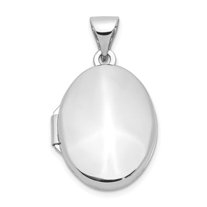 10K White Gold Polished Oval Locket