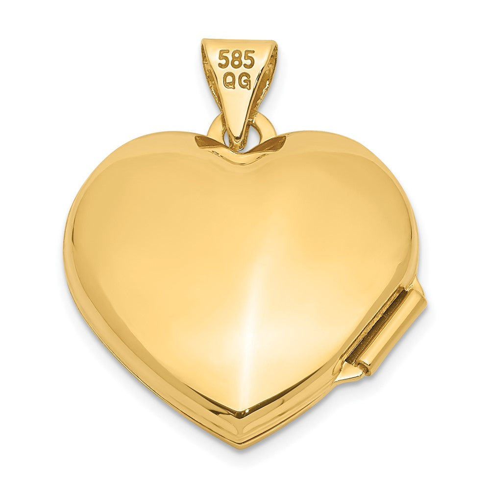 10K Yellow Gold Plain Heart Locket