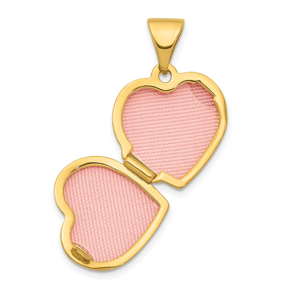 10K Yellow Gold Heart 13mm Locket Pendant