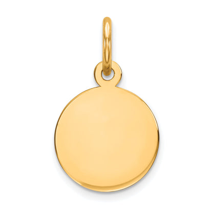 10k Yellow Gold 10K Plain .013 Gauge Circular Engravable Disc Charm