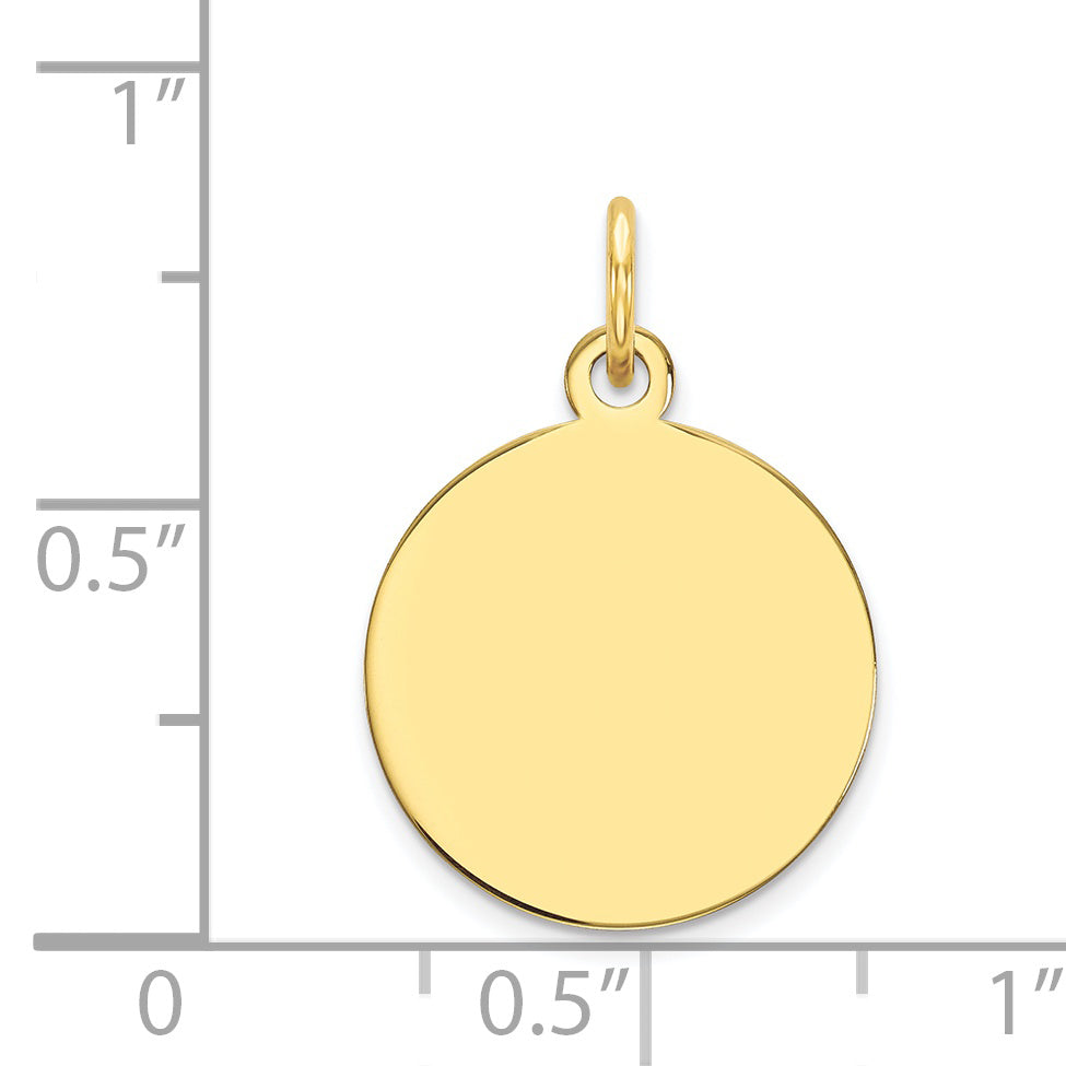 10k Yellow Gold 10K Plain .013 Gauge Circular Engravable Disc Charm
