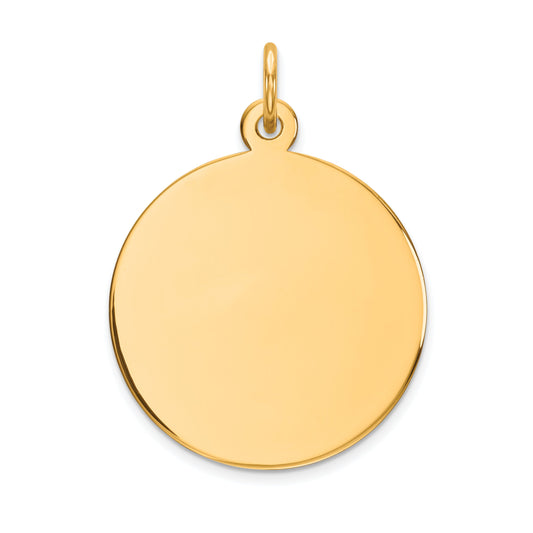 10k Yellow Gold 10K Plain .013 Gauge Circular Engravable Disc Charm