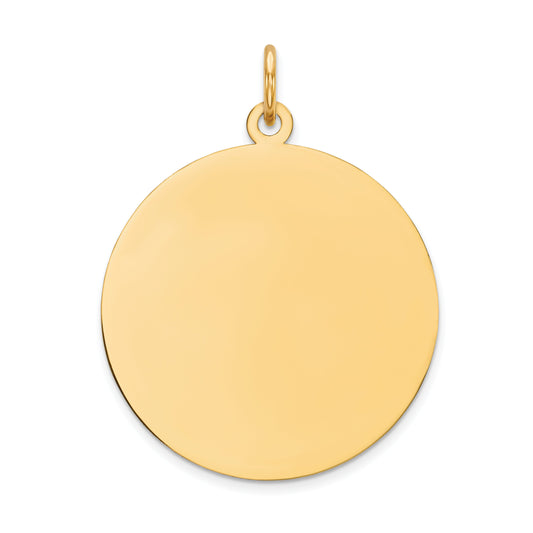 10k Yellow Gold 10K Plain .018 Gauge Circular Engravable Disc Charm