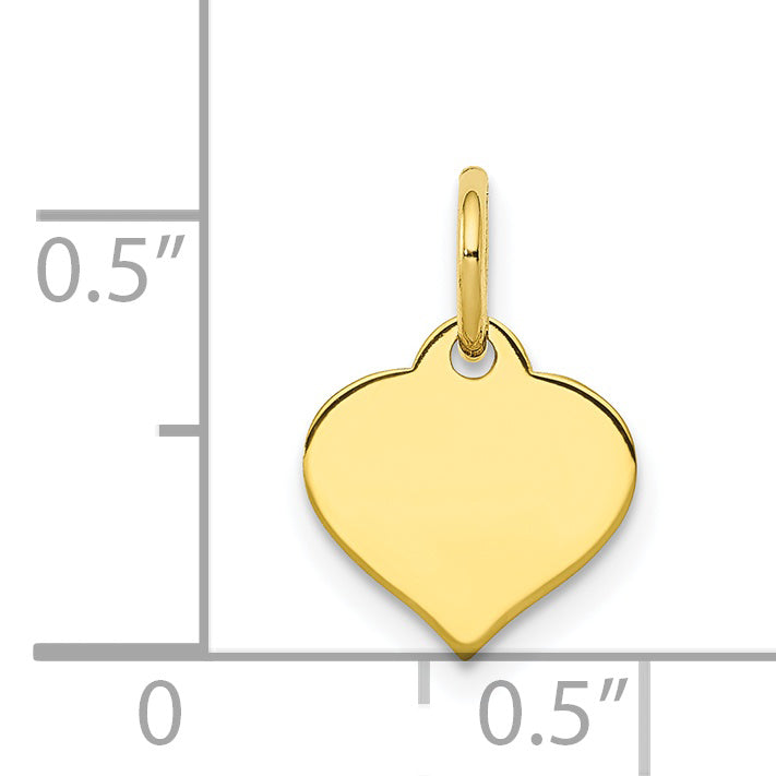 10k Yellow Gold 10k .013 Gauge Heart Disc Charm