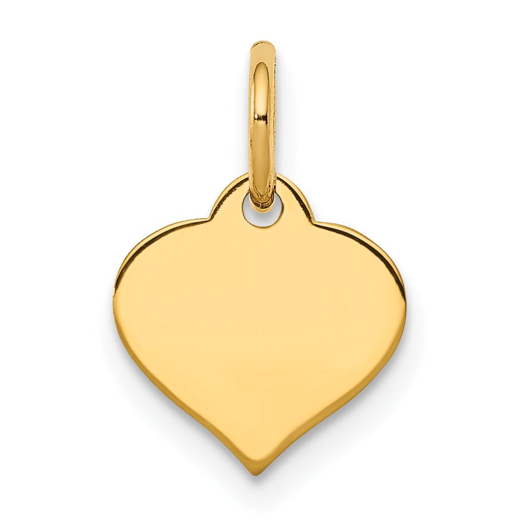 10k Yellow Gold 10k .013 Gauge Heart Disc Charm