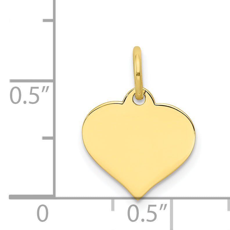 10k Yellow Gold 10k .013 Gauge Heart Disc Charm
