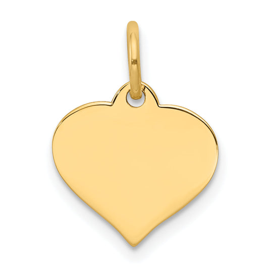 10k Yellow Gold 10k .013 Gauge Heart Disc Charm