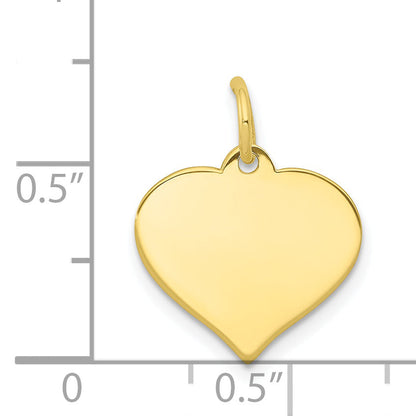 10k Yellow Gold 10k .013 Gauge Heart Disc Charm