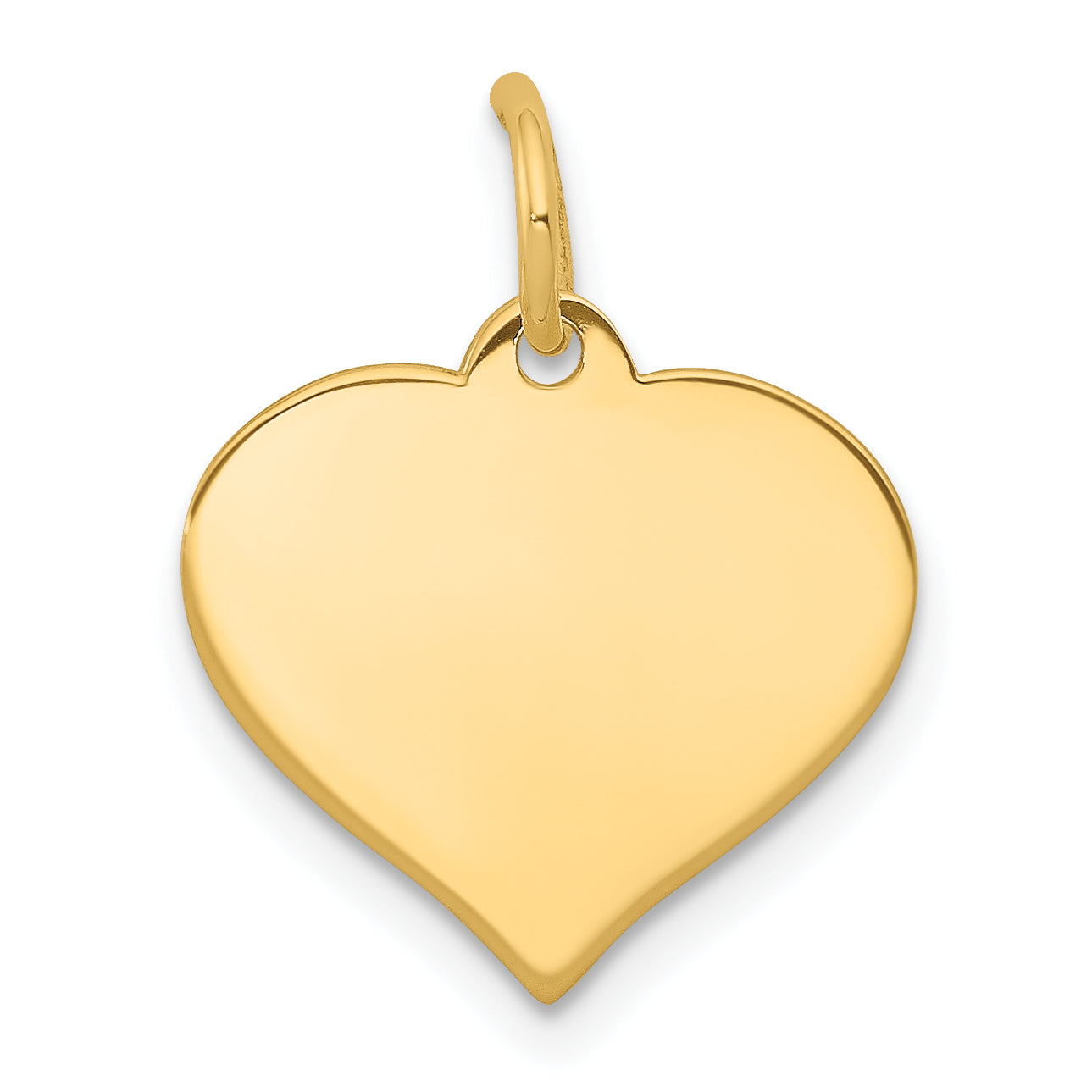 10k Yellow Gold 10k .018 Gauge Heart Disc Charm