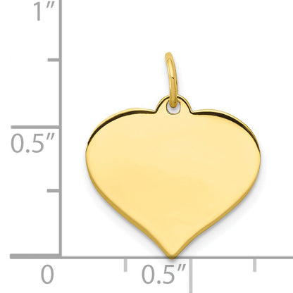 10k Yellow Gold 10k .013 Gauge Heart Disc Charm