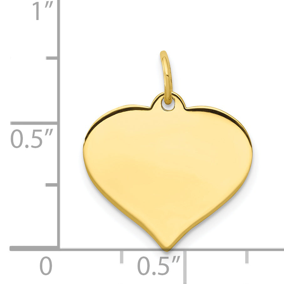 10k Yellow Gold 10k .018 Gauge Heart Disc Charm
