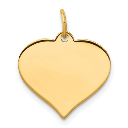 10k Yellow Gold 10k .013 Gauge Heart Disc Charm