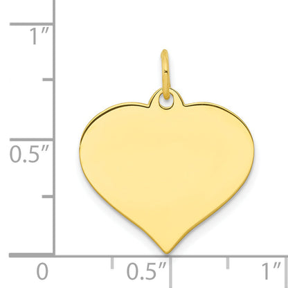 10k Yellow Gold 10k .018 Gauge Heart Disc Charm