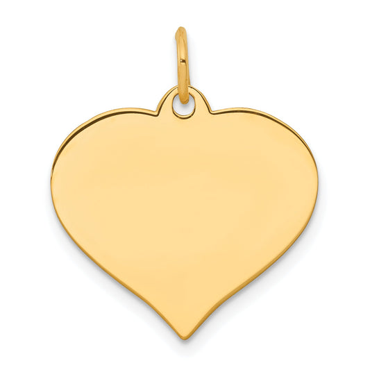 10k Yellow Gold 10k .018 Gauge Heart Disc Charm