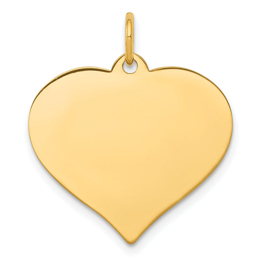 10K Yellow Gold .032 Gauge Heart Disc Charm