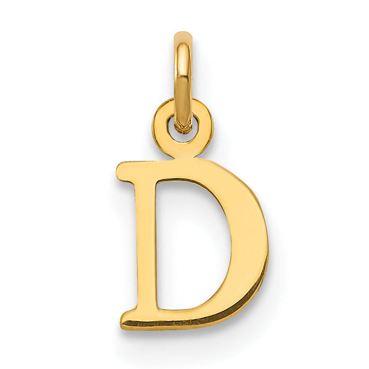 10K Yellow Gold 10Ky Cutout Letter D Initial Charm