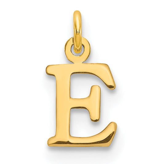 10K Yellow Gold 10Ky Cutout Letter E Initial Charm