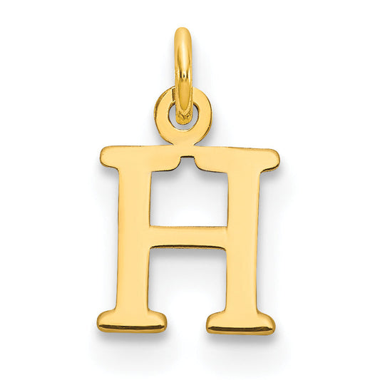 10K Yellow Gold 10Ky Cutout Letter H Initial Charm