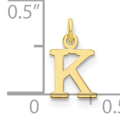 10K Yellow Gold 10Ky Cutout Letter K Initial Charm
