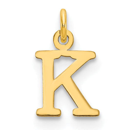 10K Yellow Gold 10Ky Cutout Letter K Initial Charm