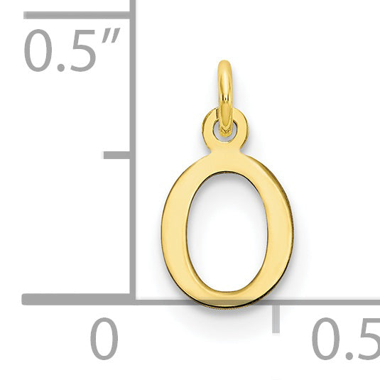 10K Yellow Gold 10Ky Cutout Letter O Initial Charm