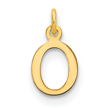 10K Yellow Gold 10Ky Cutout Letter O Initial Charm