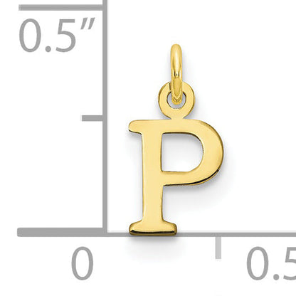 10K Yellow Gold 10Ky Cutout Letter P Initial Charm