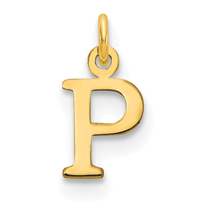 10K Yellow Gold 10Ky Cutout Letter P Initial Charm
