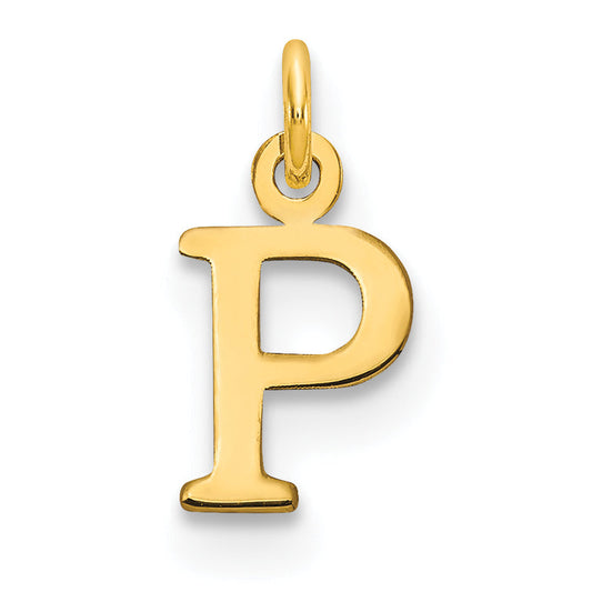 10K Yellow Gold 10Ky Cutout Letter P Initial Charm