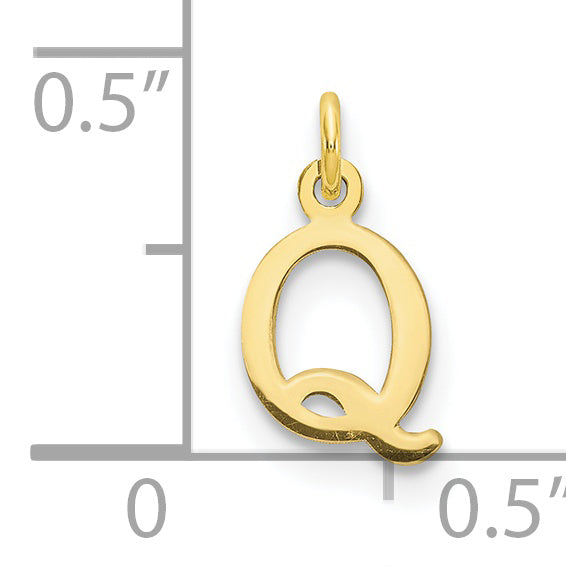10K Yellow Gold 10Ky Cutout Letter Q Initial Charm