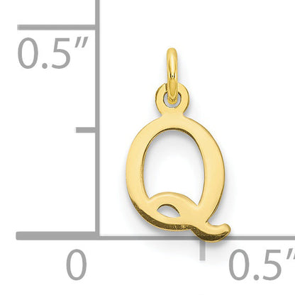 10K Yellow Gold 10Ky Cutout Letter Q Initial Charm