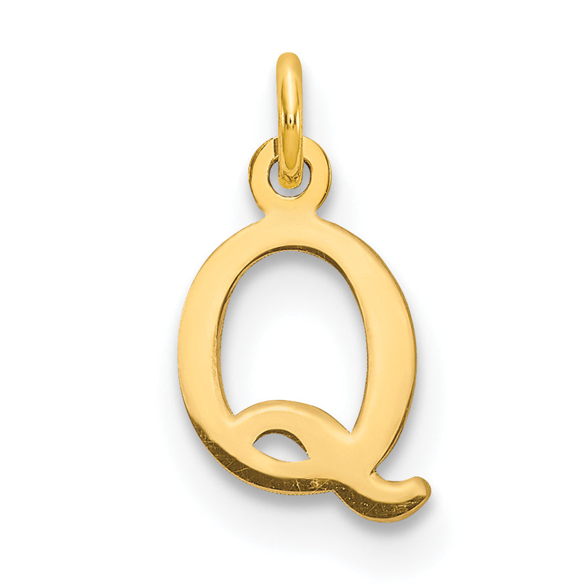 10K Yellow Gold 10Ky Cutout Letter Q Initial Charm