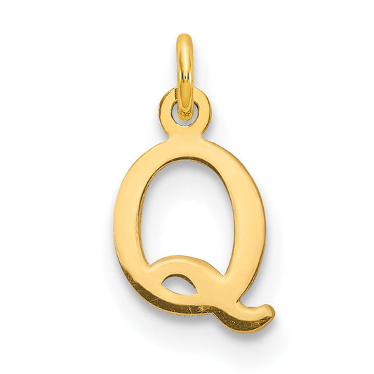 10K Yellow Gold 10Ky Cutout Letter Q Initial Charm