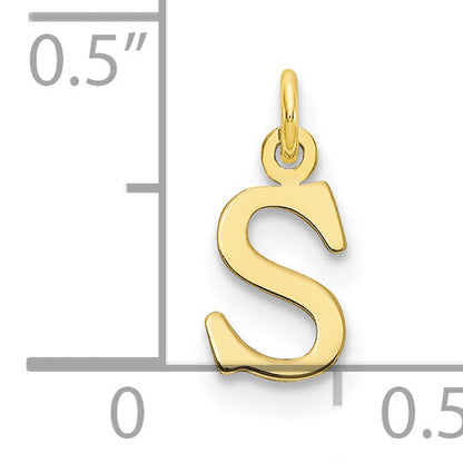 10K Yellow Gold 10Ky Cutout Letter S Initial Charm