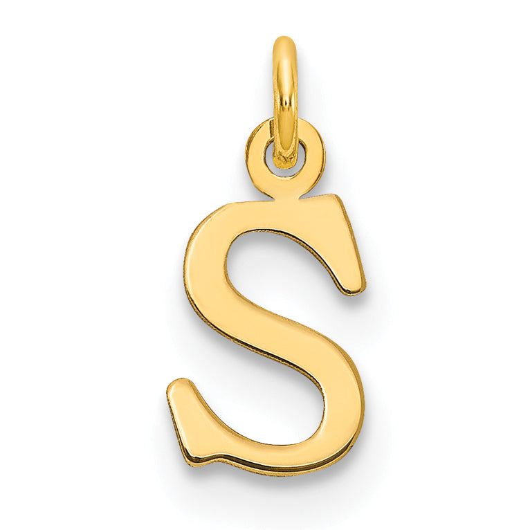 10K Yellow Gold 10Ky Cutout Letter S Initial Charm