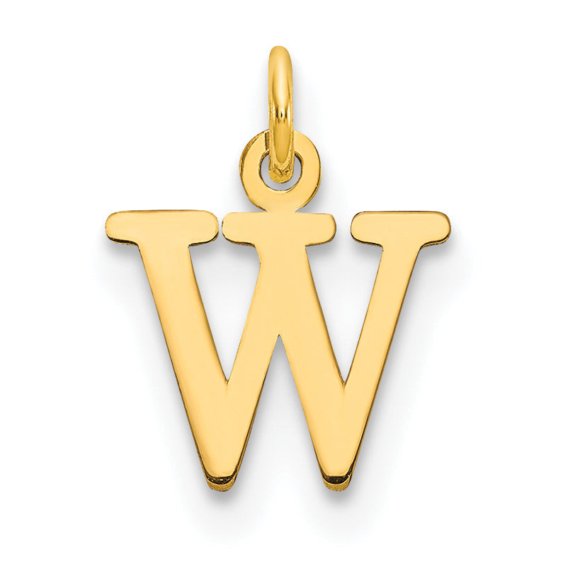 10K Yellow Gold 10Ky Cutout Letter W Initial Charm
